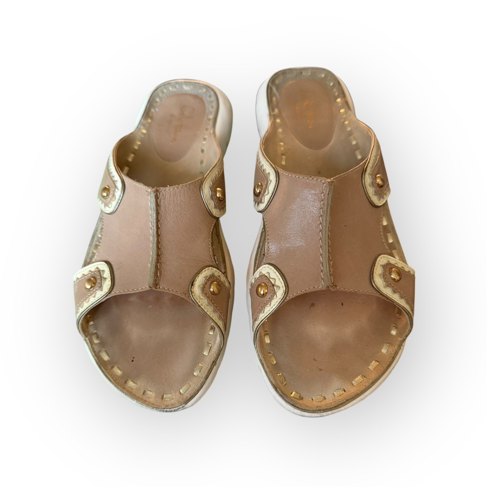 COLE HAAN Air G Lab Slide Platform Sandals Women's US‎ 6B Tan Comfort Leather